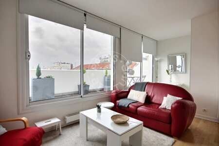 Living room Furnished studio alcove - 30m²  - Père Lachaise - Paris