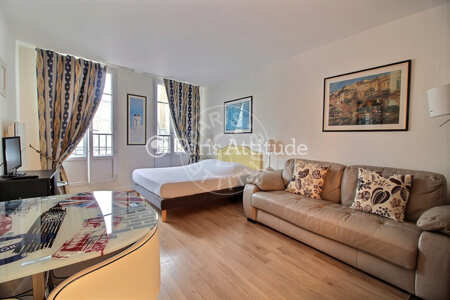 Living room Furnished studio - 29m²  - Latin / Saint-Michel - Paris