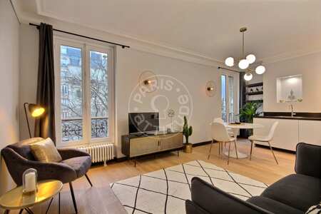 Salon Appartement meublé - 45m²  - 1 chambre - Place Monge - Paris