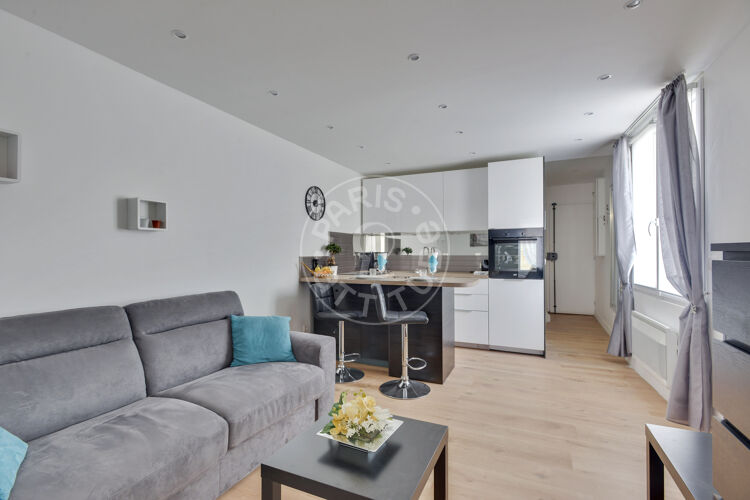 Living room - Furnished 1 bedroom - Paris 75002 - 13455