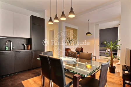 Salon Appartement meublé - 70m²  - 2 chambres - Temple - Paris