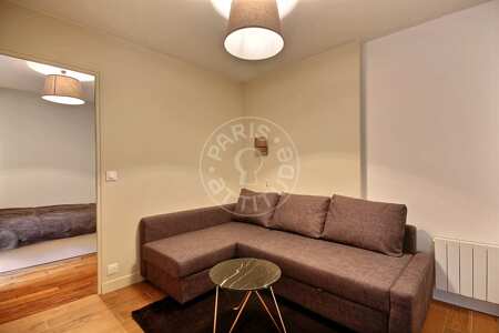 Salon Appartement meublé - 27m²  - 1 chambre - Parc André Citroën - Paris