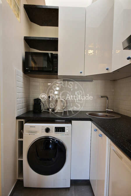 Kitchen Furnished studio - 16m²  - Port Royal / Raspail - Paris