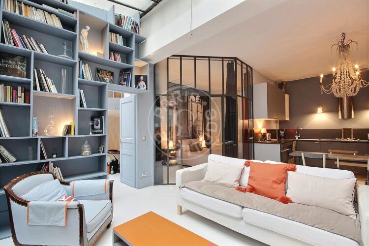 Living room - Furnished 2 bedrooms - Paris 75009 - 13525