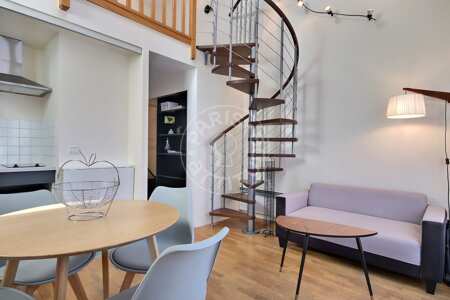 Living room Furnished apartment - 35m²  - 1 bedroom - Alésia - Paris