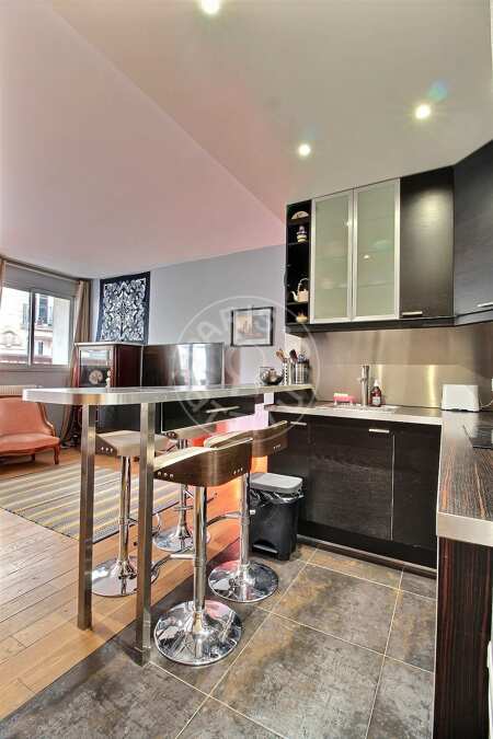 Kitchen Furnished apartment - 50m²  - 1 bedroom - Ménilmontant - Paris