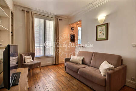 Living room Furnished apartment - 38m²  - 1 bedroom - Plaisance / Pernety - Paris