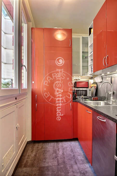 Kitchen Furnished apartment - 38m²  - 1 bedroom - Plaisance / Pernety - Paris