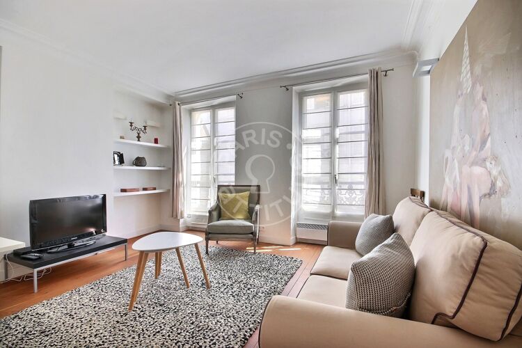 Living room - Furnished 1 bedroom - Paris 75018 - 13576