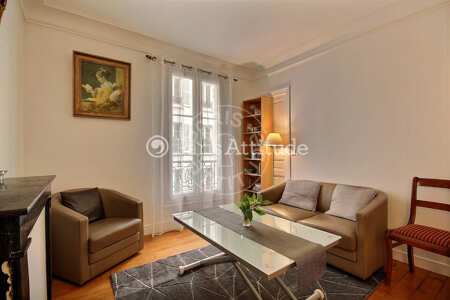 Living room Furnished apartment - 26m²  - 1 bedroom - Arc de Triomphe - Paris