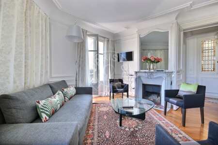 Living room Furnished apartment - 112m²  - 2 bedrooms - Arc de Triomphe - Paris
