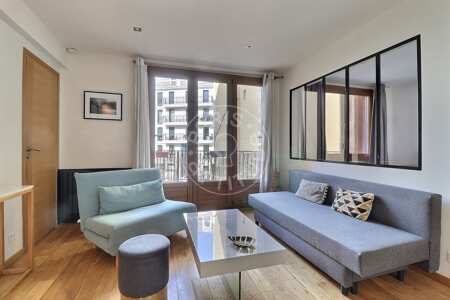 Living room Furnished apartment - 47m²  - 2 bedrooms - Puteaux
