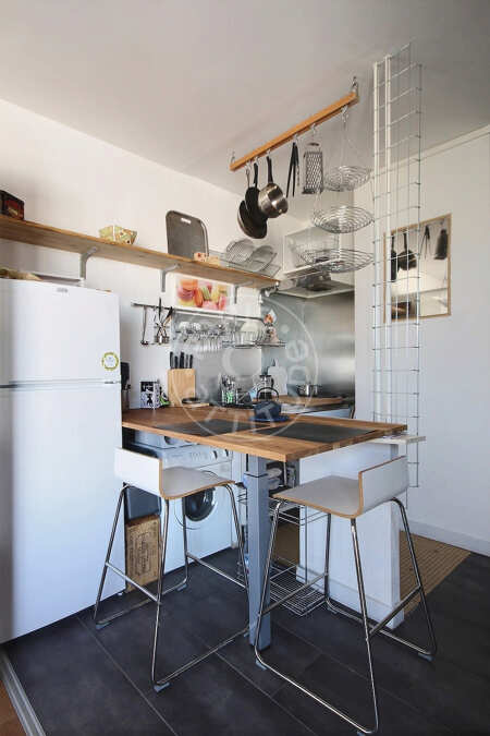 Cuisine Studio alcove meublé - 34m²  - Charonne - Paris