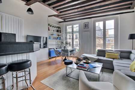 Salón Piso amueblado - 46m²  - 1 dormitorio - Place des Vosges - París