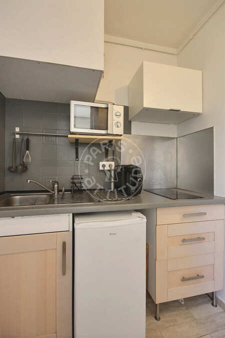 Cucina Monolocale arredato - 17m² - Jules Joffrin - Mairie du 18ème - Parigi