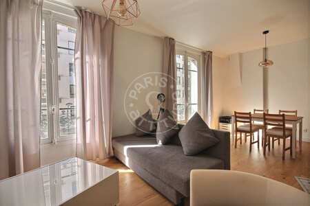 Living room Furnished apartment - 44m²  - 1 bedroom - Crimée - Paris