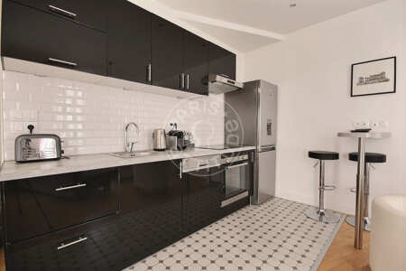 Kitchen Furnished apartment - 44m²  - 1 bedroom - Crimée - Paris