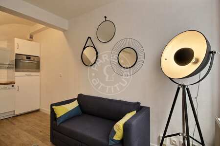 Living room Furnished duplex - 32m²  - 1 bedroom - Place Monge - Paris