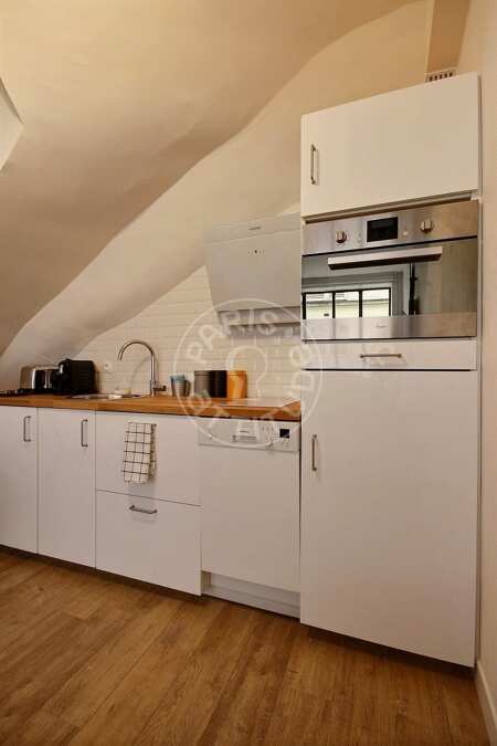 Kitchen Furnished duplex - 32m²  - 1 bedroom - Place Monge - Paris
