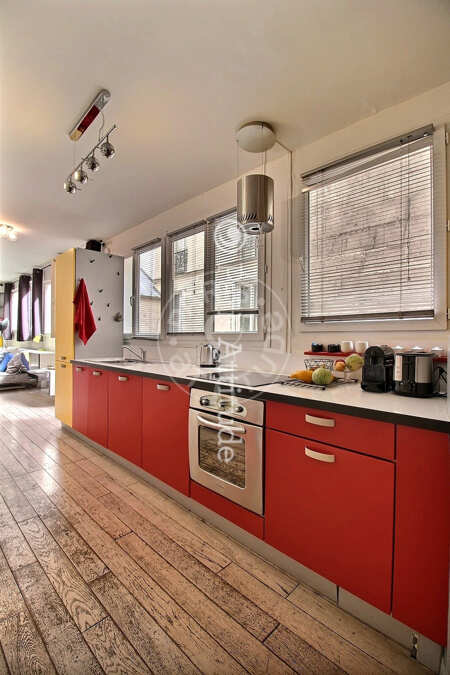 Kitchen Furnished apartment - 40m²  - 1 bedroom - Strasbourg Saint-Denis - Paris