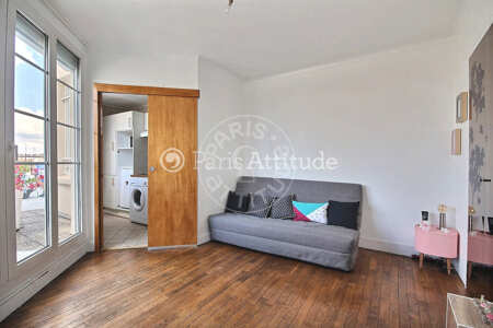 Living room Furnished studio - 22m² - Auteuil - Paris