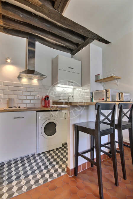 Cuisine Studio meublé - 22m²  - Place Monge - Paris