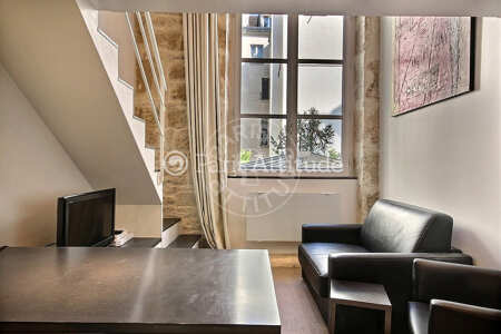 Salon Studio alcove meublé - 28m²  - Ile Saint-Louis - Paris