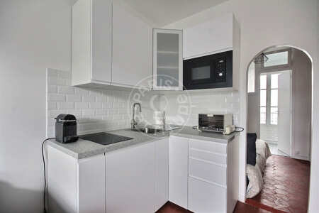 Kitchen Furnished studio alcove - 22m²  - Marx Dormoy - Paris