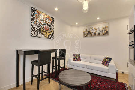 Salon Appartement meublé - 29m²  - 1 chambre - Poissonnière - Paris
