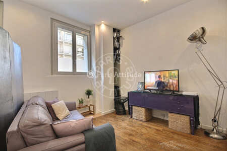 Living room Furnished apartment - 37m²  - 1 bedroom - Porte des Lilas - Paris
