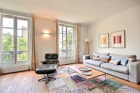 Salon Appartement meublé - 76m²  - 2 chambres - Victor Hugo - Paris