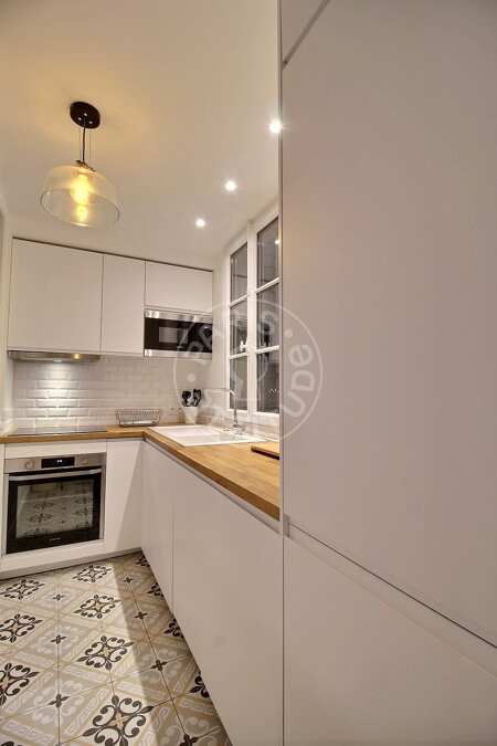 Kitchen Furnished apartment - 36m²  - 1 bedroom - Tour Eiffel - Paris