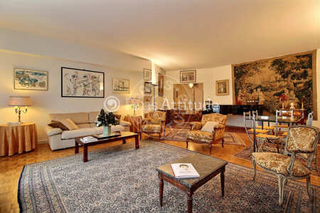 Living room Furnished apartment - 118m²  - 2 bedrooms - Trocadéro - Paris