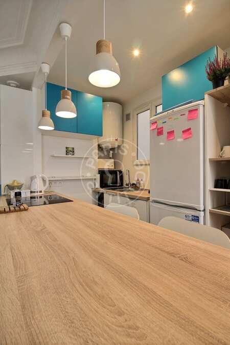 Küche Möblierte wohnung - 36m²  - 1 Zimmer - Jules Joffrin - Mairie du 18ème - Paris