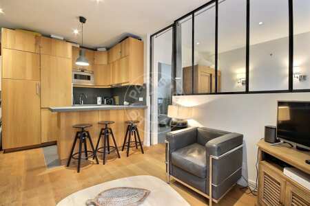 Living room Furnished apartment - 31m²  - 1 bedroom - Place Monge - Paris