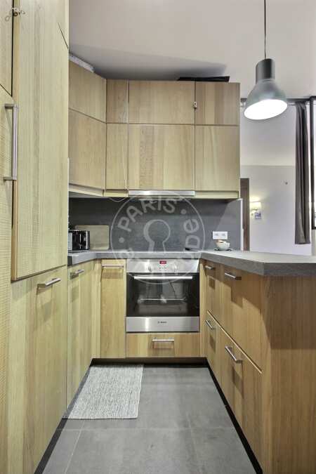 Kitchen Furnished apartment - 31m²  - 1 bedroom - Place Monge - Paris
