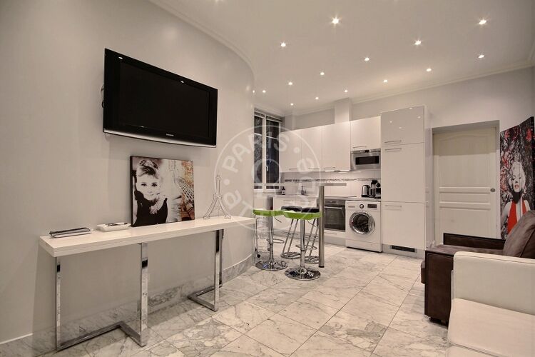Living room - Furnished 2 bedrooms - Paris 75018 - 13844