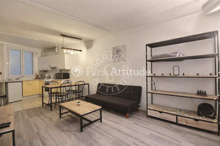 Living room Furnished apartment - 39m²  - 1 bedroom - Canal Saint-Martin - Paris
