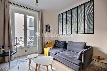 Salon Appartement meublé - 32m²  - 1 chambre - Marx Dormoy - Paris