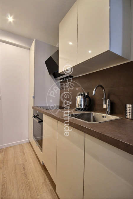 Cuisine Appartement meublé - 32m²  - 1 chambre - Marx Dormoy - Paris