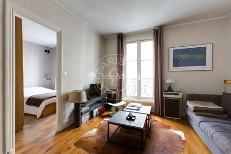 Living room Furnished apartment - 40m²  - 1 bedroom - Batignolles - Paris