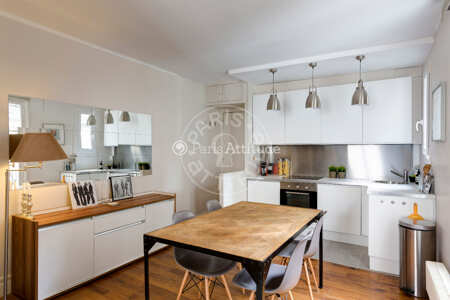 Kitchen Furnished apartment - 40m²  - 1 bedroom - Batignolles - Paris