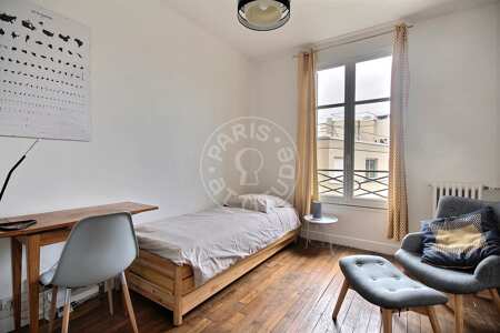 Living room Furnished studio - 21m²  - Buttes-Chaumont - Paris