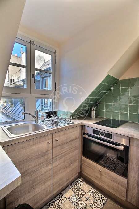 Kitchen Furnished studio - 21m²  - Saint-Germain - Paris