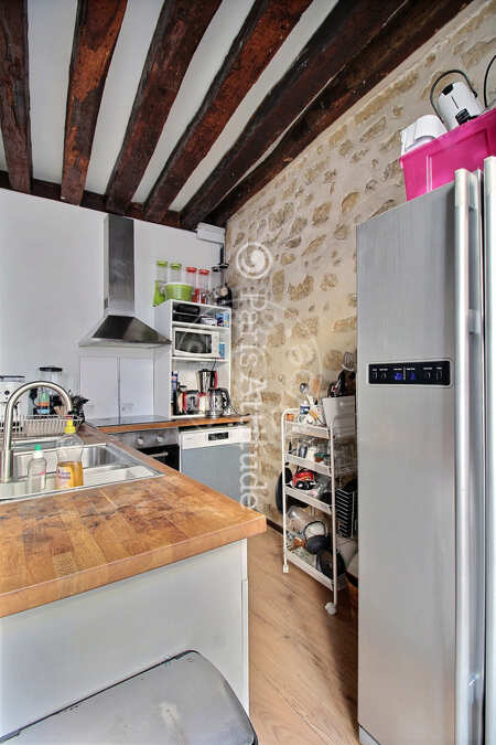 Kitchen Furnished apartment - 39m²  - 1 bedroom - Saint-Paul - Paris