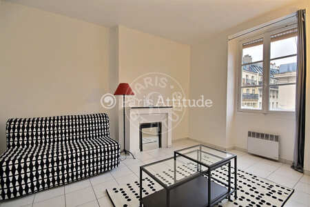 Living room Furnished studio - 25m²  - Poissonnière - Paris