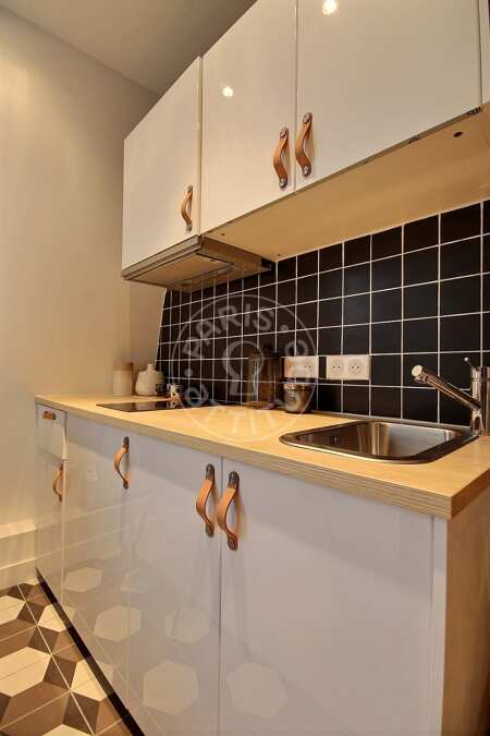 Kitchen Furnished studio - 15m²  - Oberkampf - Paris