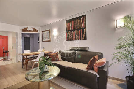 Living room Furnished apartment - 52m²  - 2 bedrooms - Jules Joffrin - Mairie du 18ème - Paris
