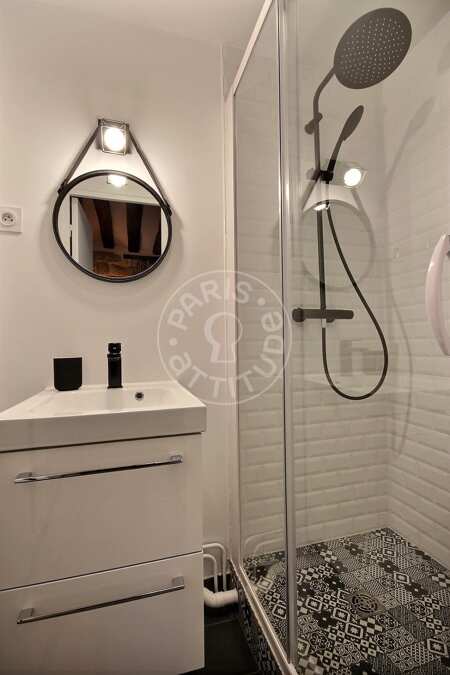 Bathroom Furnished studio alcove - 25m²  - Nation - Paris