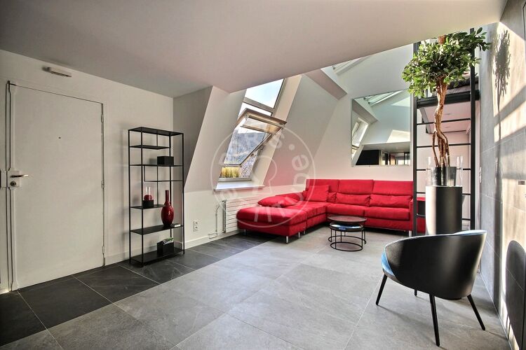 Living room - Furnished 1 bedroom - Boulogne-Billancourt 92100 - 13945